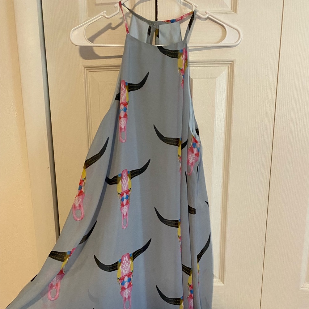 Show me your mumu blue bull dress